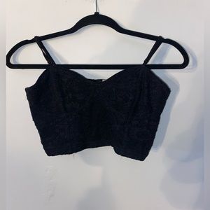 Cute Lacey Black Crop Top from H&M